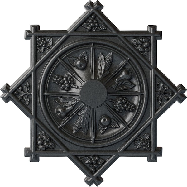 Ekena Millwork Antilles Ceiling Medallion (Fits Canopies up to 6"), Hand-Painted Pewter, 38 1/4"OD x 1 1/2"P CM38ANPES - main